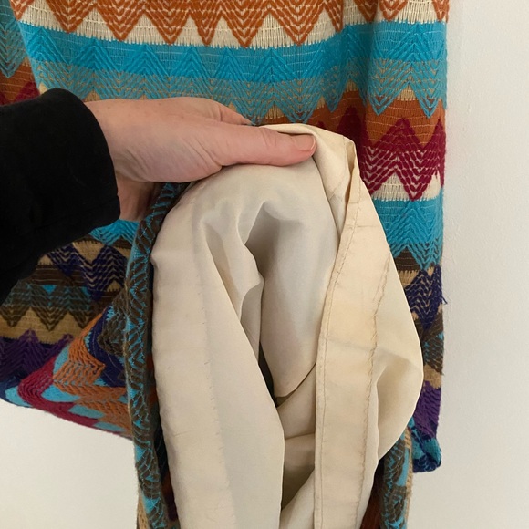 Vintage Chevron Wool Lined Colorful Maxi Skirt size Small - Picture 3 of 5